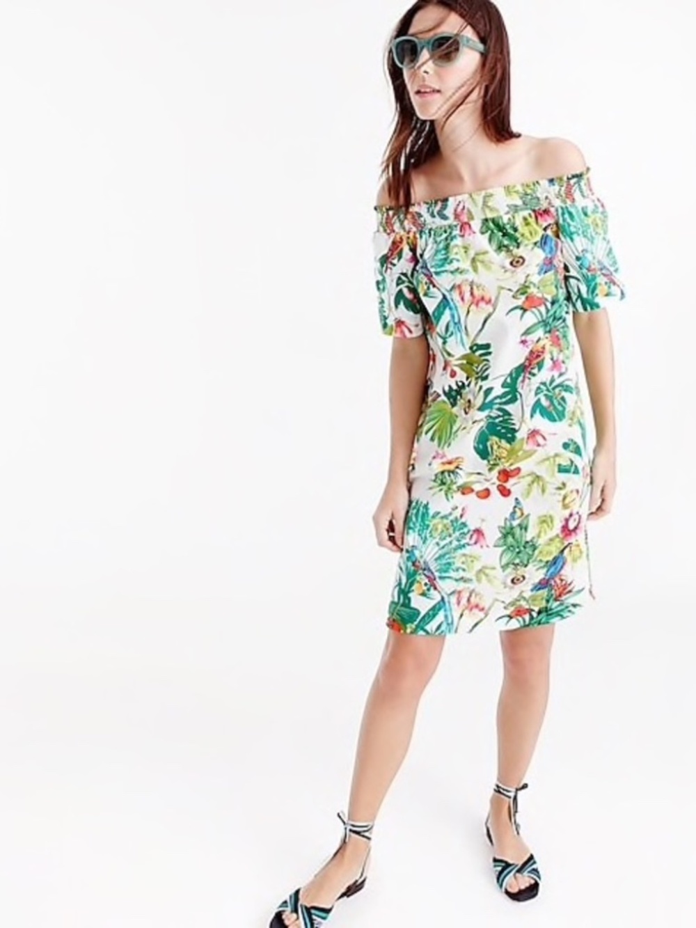 J.Crew Ratti "Into the Wild" off-the-shoulder dress - EUC - Picture 2 of 8